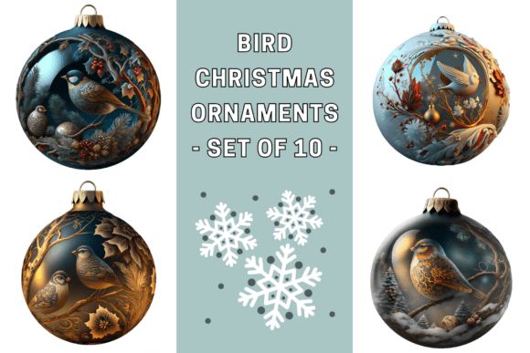 Bird Christmas Ornament: Fresh Illustrations for Holiday Sales