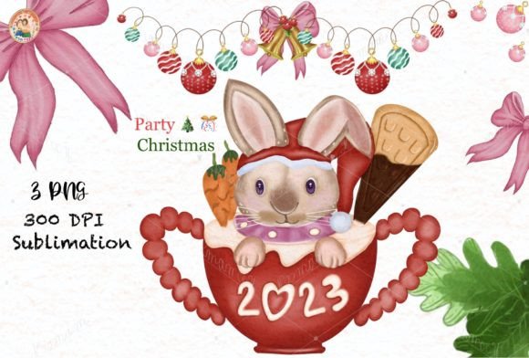 Bunny Christmas Sublimation: Festive Illustrations for Sellers