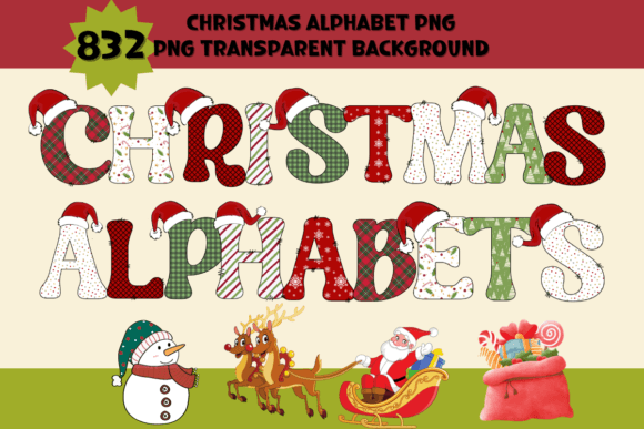 Christmas Alphabet Letters 832 PNG: Festive Illustrations