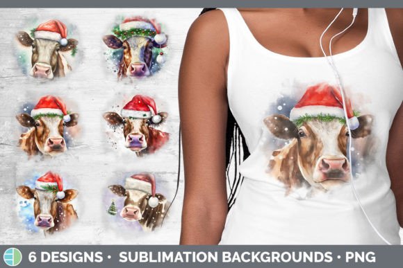 Christmas Cow Grunge: Fresh Illustrations for Sellers