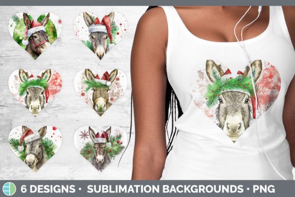 Christmas Donkey Hearts Clipart Sublim: Fresh Illustrations
