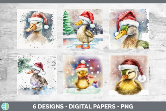 Christmas Duck Backgrounds: Playful Illustrations