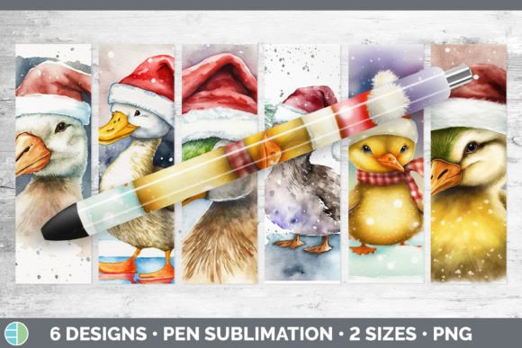 Christmas Duck Pen Wraps: Festive Illustrations