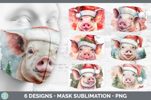 Christmas Pig Mask Bundle: Illustrations for Sellers