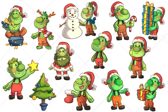 Christmas Trolls Clip Art: Festive Illustrations for Brands