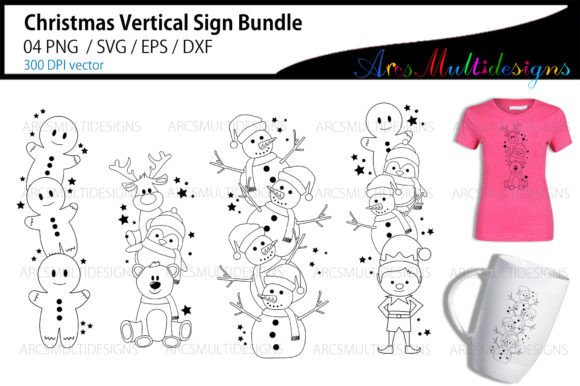 Christmas Vertical Sign Bundle: Premium Illustrations