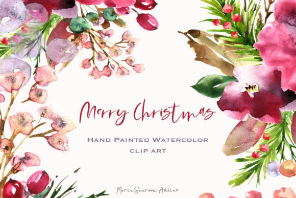 Christmas Watercolor Floral Clipart & Illustrations Review