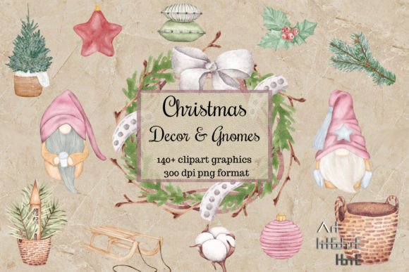Christmas Watercolor Gnomes: Festive Illustrations