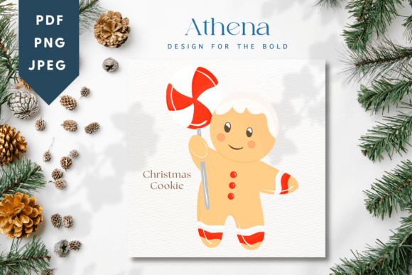 Cute Christmas Gingerbread Cookie: Festive Illustrations