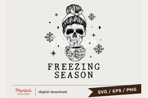 Freezin Skeleton Christmas Skull SVG PNG Review