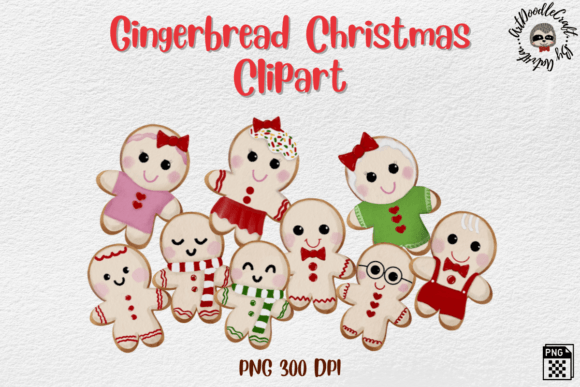 Gingerbread Christmas ClipArt: Festive Illustrations