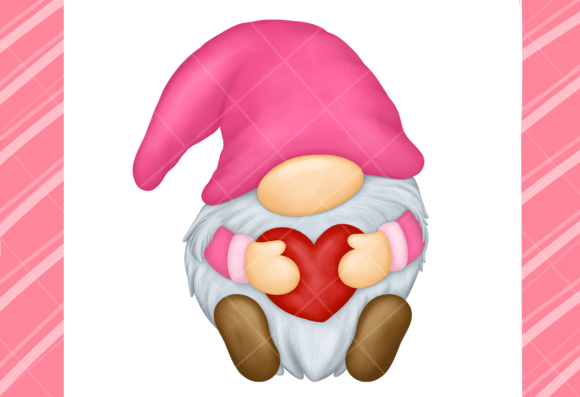 Gnome Valentine Christmas Sublimation: Festive Illustrations