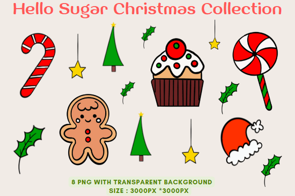 Hello Sugar Christmas Collection: Sweet Illustrations
