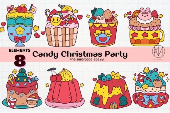 PNG Candy Christmas Party: Festive Illustrations