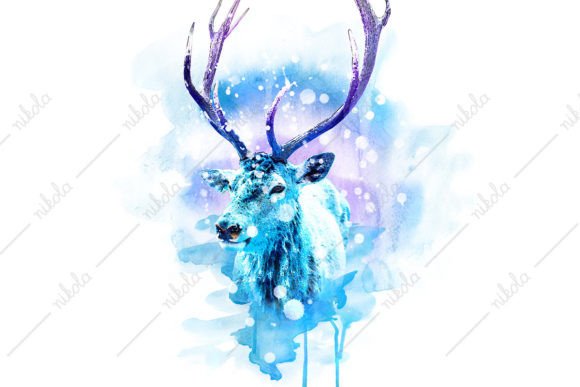 Reindeer Watercolor Christmas: Festive Illustrations