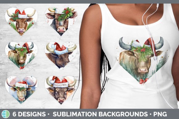 Review: Christmas Bull Hearts Clipart Sublimat Illustrations