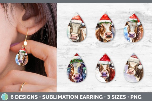 Review: Christmas Cow Teardrop Earring Sublima Design