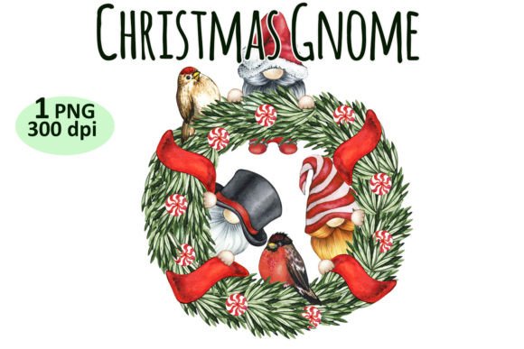 Review: Christmas Gnome Wreath Clipart PNG for Embroidery