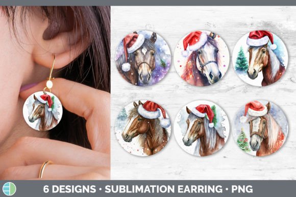 Review: Christmas Horse Round Earring Sublimat Design