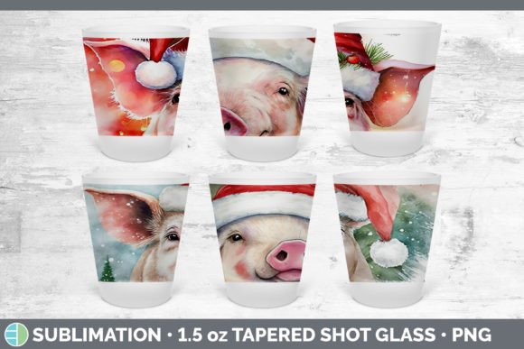 Review: Christmas Pig Shot Glass Sublimation S Illustrations