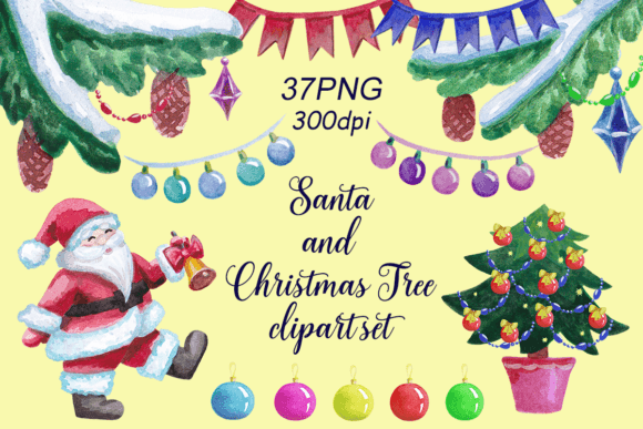 Santa and Christmas Tree Clipart Set Review