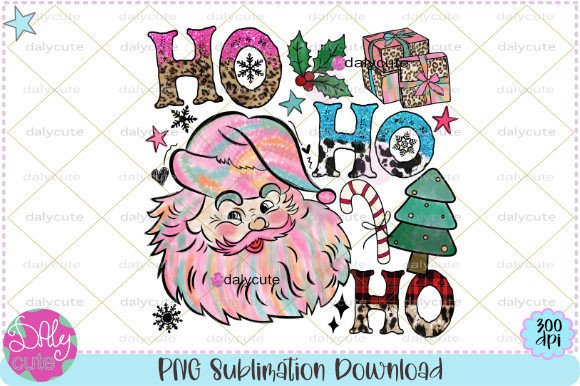 Santa Ho Ho Ho Pink PNG: Festive Illustrations