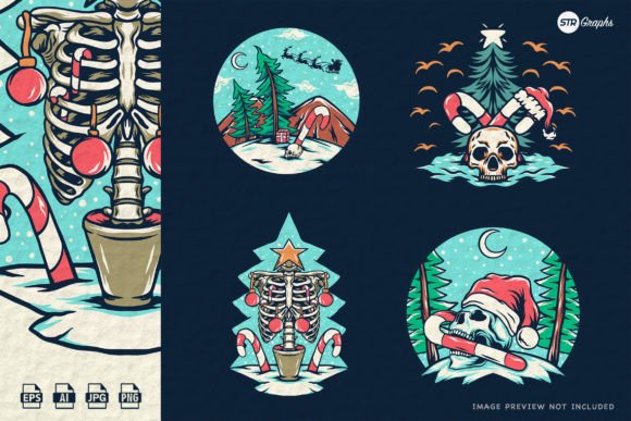 Skull Christmas Illustration Pack: A Designer's Review